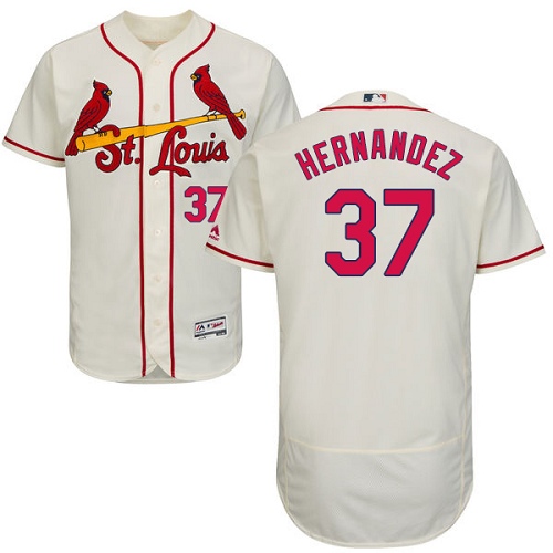 Cardinals #37 Keith Hernandez Cream Flexbase Authentic Collection Stitched MLB Jersey - Click Image to Close